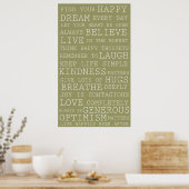 Poster Sage Green Réflexions positives Mots inspirants (Cuisine)