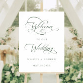 Poster Sage Green Romantique Tourbillonnant Script Mariag