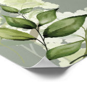 Poster Sage Green String Lights Floral Mariage Welcome (Coin)