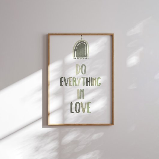 Poster Sage green Tout faire dans l'affiche amour