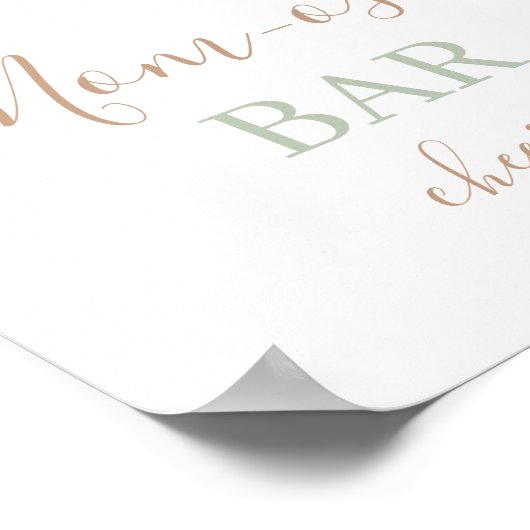 Poster Sage Green Tropical Mimosa Bar signe (Coin)