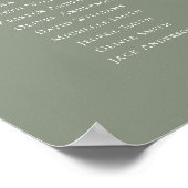 Poster Sage Vert Couleur 6 Tables Bienvenue Graphique de  (Coin)