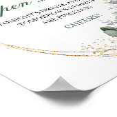 Poster Sage Vert Feuillage Panneau de Bar Ouvert Mariage  (Coin)