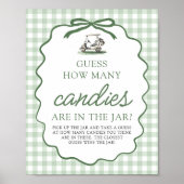 Poster Sage Vert Golf Devinez Combien de Bonbons Baby Sho (Devant)