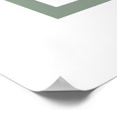 Poster Sage Vert Moderne Gras Gros Monogramme Simple (Coin)