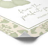 Poster Sage Vert Parfait Pear Fête des mariées Favoriser (Coin)