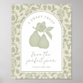 Poster Sage Vert Parfait Pear Fête des mariées Favoriser (Devant)