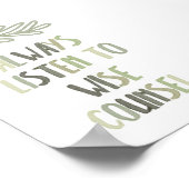 Poster Sage vert toujours écouter l'affiche sage (Coin)