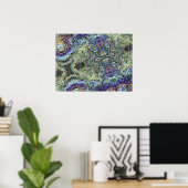Poster Sage vert, violet bleu Motif Abstrait (Bureau à domicile)