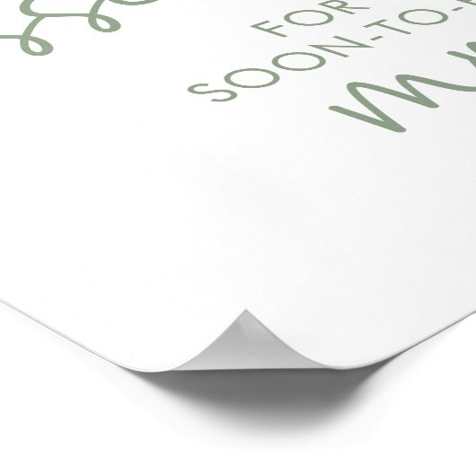 Poster Sage & White Script Minimal Combien de Baisers Jeu (Coin)