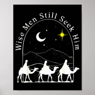 Poster Sages chrétiens Noël Jésus Scène de la Nativité