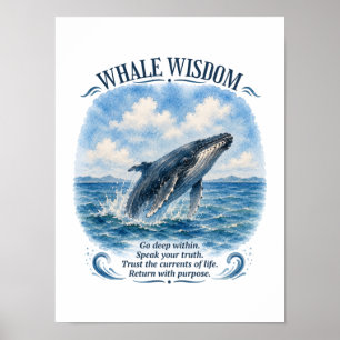 Poster Sagesse de la baleine : Faire confiance aux couran