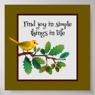 Poster Sagesse de la Paruline simple inspiration de joie