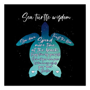 Poster Sagesse de la tortue de mer Amour de la tortue de 