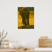 Poster Sagesse des éléphants d'or - faune majestueuse (Cuisine)