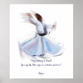 Poster Sagesse soufi par Rumi & Whirling Dervish (Devant)