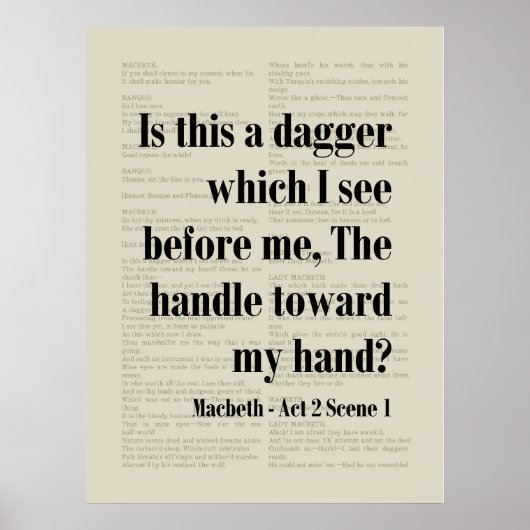Poster S'agit-il d'une citation de Macbeth Shakespeare Da (Devant)