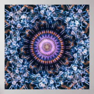 Poster Sagittaire A Mandala d'art abstrait lumineux de l'