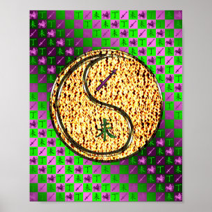 Poster Sagittaire et chèvre de feu