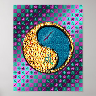 Poster Sagittaire et chien d'eau