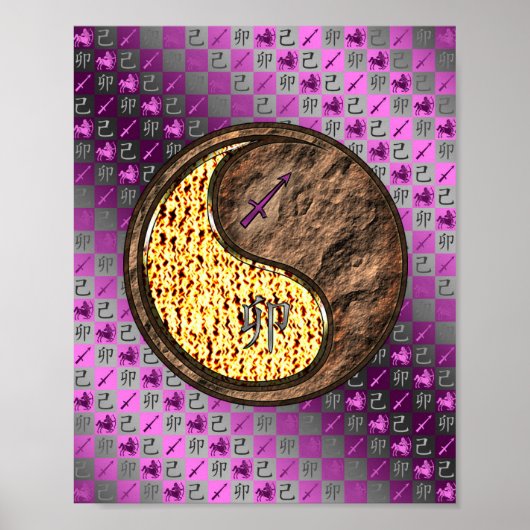 Poster Sagittaire et lapin de Terre (Devant)