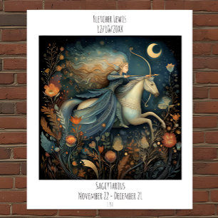 Poster Sagittaire Nom Zodiaque Astrologie & Anniversaire