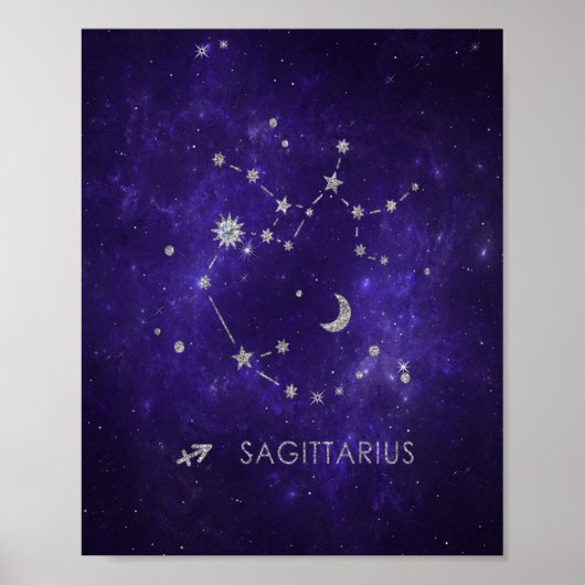 Poster Sagittaire pourpre zodiaque | Horoscope astrologiq (Devant)