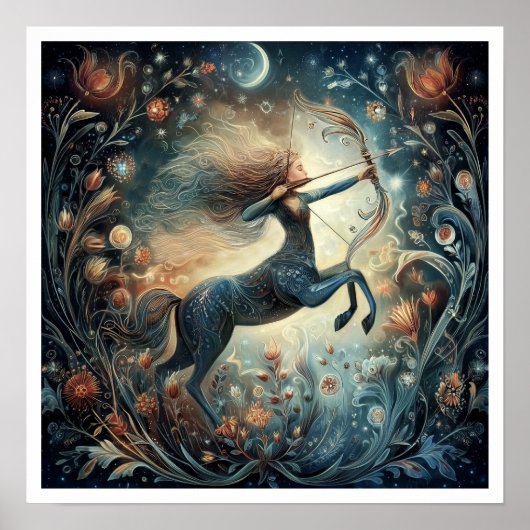 Poster Sagittaire Signe du zodiaque Astrologie Céleste (Devant)