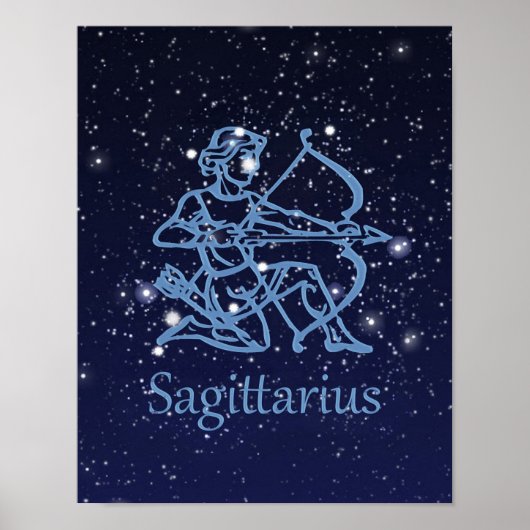 Poster Sagittaire signe zodiaque et constellation (Devant)