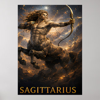 Poster Sagittaire Zodiaque Archer Céleste Astrologie Symb