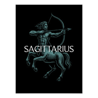 Poster Sagittaire Zodiaque – Archer Centaure Vintage