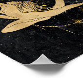 Poster Sagittaire zodiaque | Astrologie noire en or cosmi (Coin)