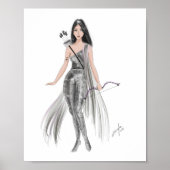 Poster Sagittaire, zodiaque, croquis de mode, (Devant)