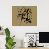 Poster Sagittarius Constellation Hevelius 1690 Engraving (Bureau à domicile)