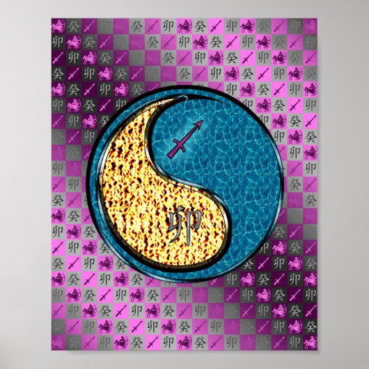 Poster Sagittarius et lapin d'eau (Devant)