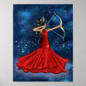 Poster Sagittarius Female Goddess Illustration de mode (Devant)