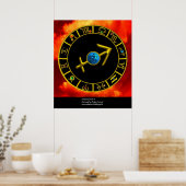 Poster SAGITTARIUS / GOLD ZODIAC SIGNES CERCLE, Astrologi (Cuisine)