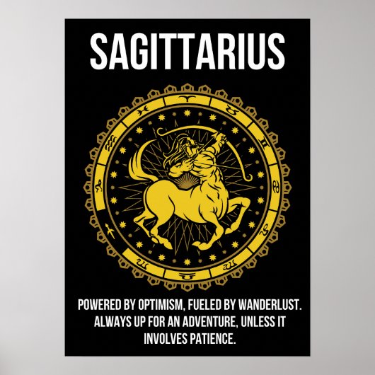 Poster Sagittarius - Horoscope, Funny Humour de signe Zod (Devant)