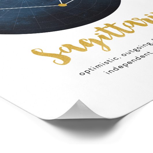 Poster Sagittarius signe étoile imprimer (Coin)