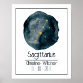 Poster Sagittarius signe Zodiac : Nom personnalisé et ann (Devant)