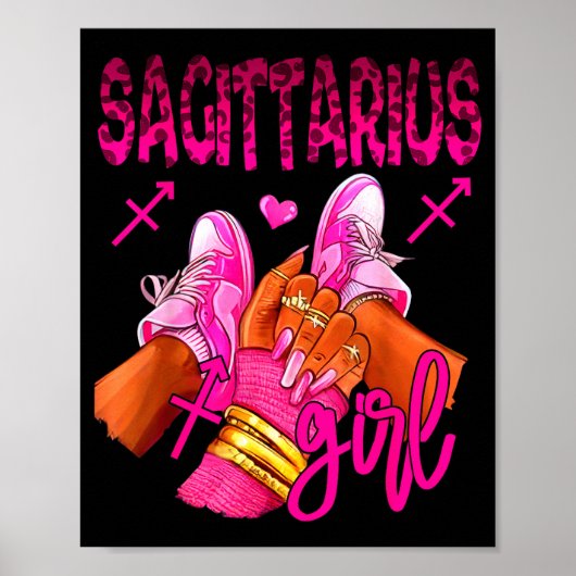 Poster Sagittarius Zodiac Sign Birthday Queens Horoscope  (Devant)