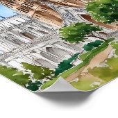 Poster Sagrada Familia Barcelone Espagne Aquarelle (Coin)