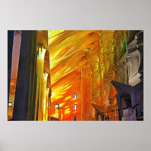 Poster Sagrada Familia. Intérieur. Vue 2. (Devant)