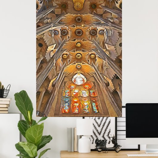Poster Sagrada Familia. Intérieur. Vue 7. (Bureau à domicile)