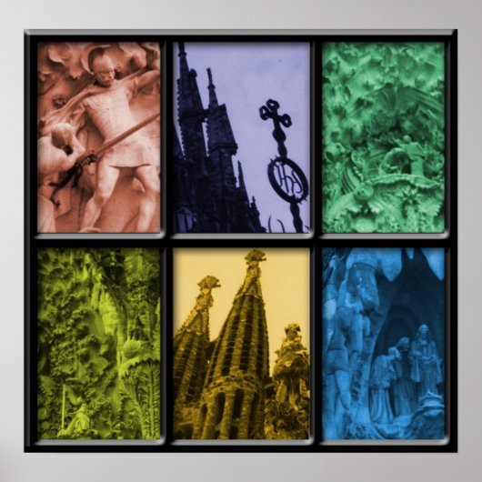 Poster Sagrada Familia Montage (Devant)