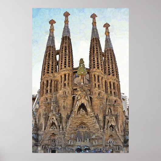 Poster Sagrada Familia. Vue 3. (Devant)
