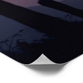 Poster Saguaro Cactus Carnegiea gigantea), coucher du sol (Coin)