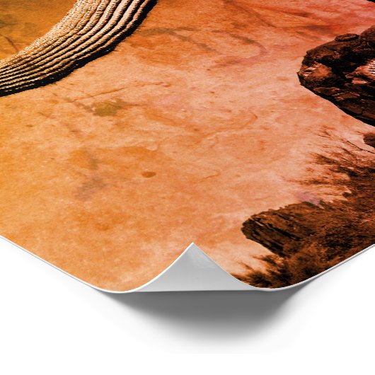 Poster Saguaro Cactus Photographie d'art en style rustiqu (Coin)