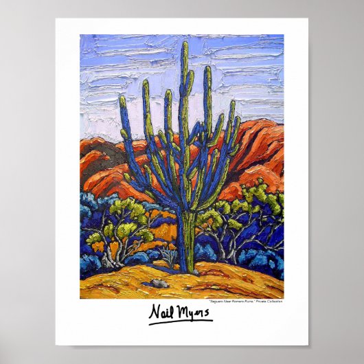 Poster "Saguaro près des ruines de Romero" (Devant)