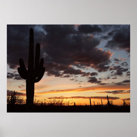 Poster Saguaro Sunset III Arizona Desert Landscape (Devant)